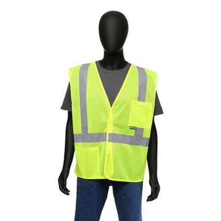 SAFETY WORKS Reflective Safety Vest Lime One Size Fits Most SW46206-O